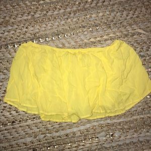 Yellow flowy crop top